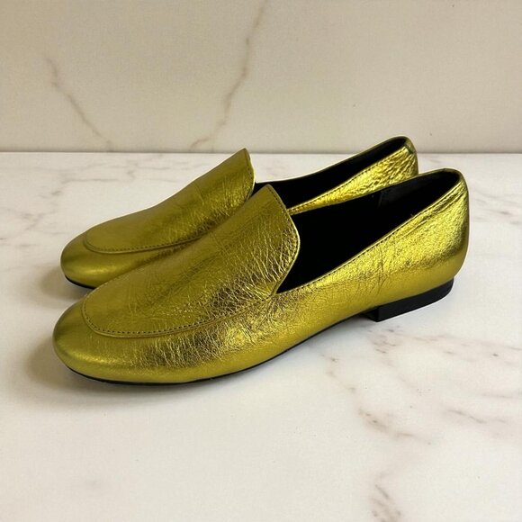 KENNETH COLE Women's Gold Metallic Loafers Flats Size 5.5 - Picture 1 of 9